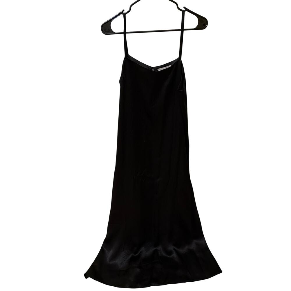 Everlane Midi Slip Dress Women's 10 Black Chic Quiet Luxury Old Money Classic